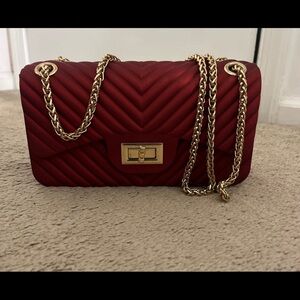 Red shoulder bag
